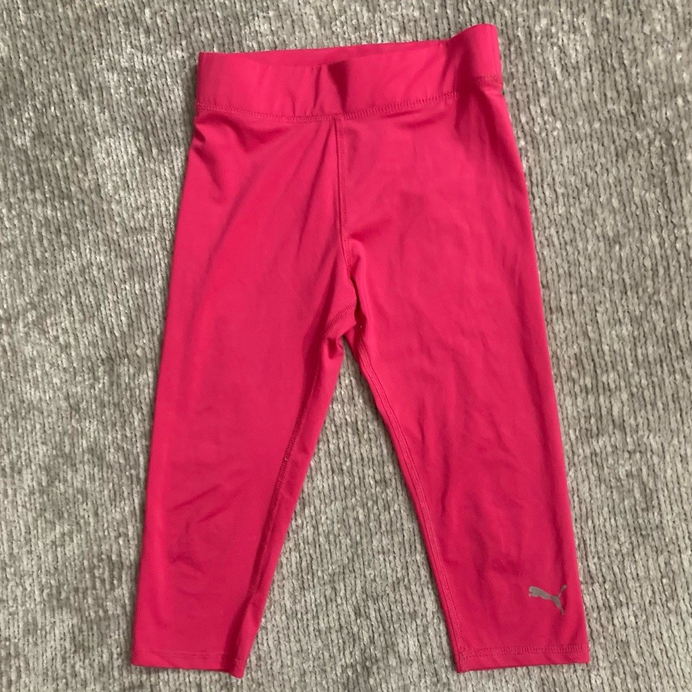 Girls Pink Puma Capri Leggings‎ Size 6X | Activewear Athleisure Dance Gym